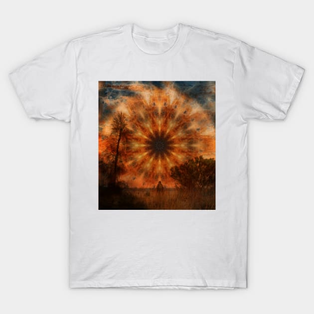 Alien sunset landscape T-Shirt by hereswendy